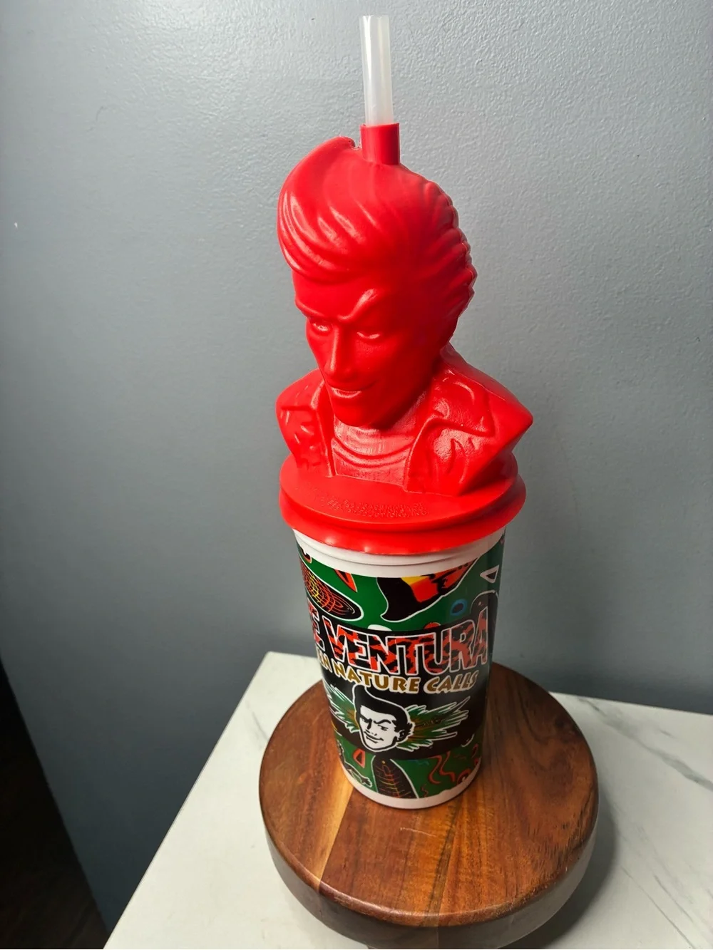Ace Ventura Promotional Bust Cup with Straw 1990s Movie Collectible
